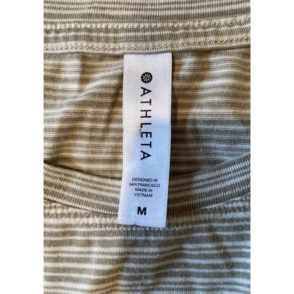 Athleta Stripe Sleeveless Top Size Medium Women’s Green - Picture 3 of 6